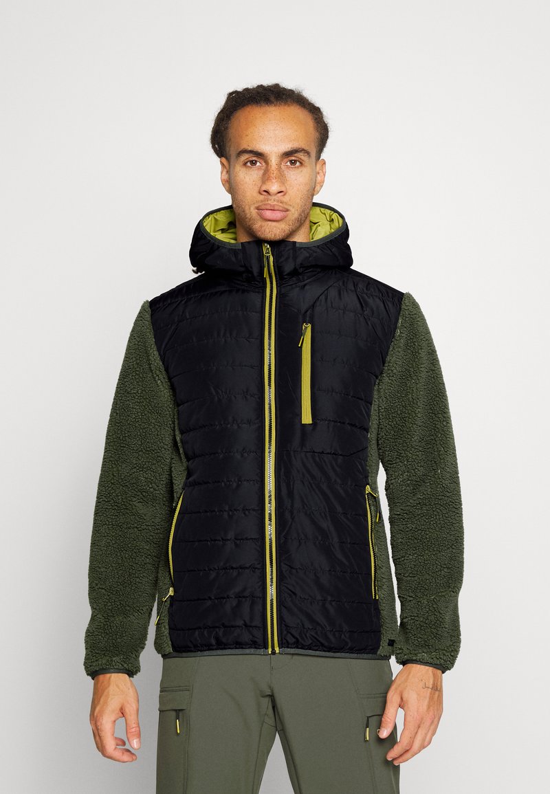 CMP MAN JACKET HYBRID FIX HOOD Fleece jacket oil green/green