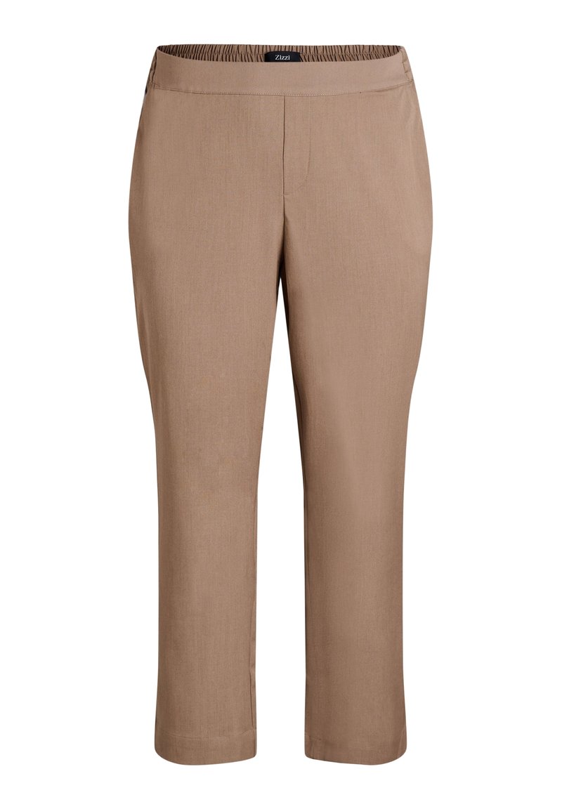 Braune, kurze Hosen mit glatter Textur und einem elastischen Bund. Einfaches Design ohne Taschen, gerader Schnitt, geeignet für Freizeitkleidung.
