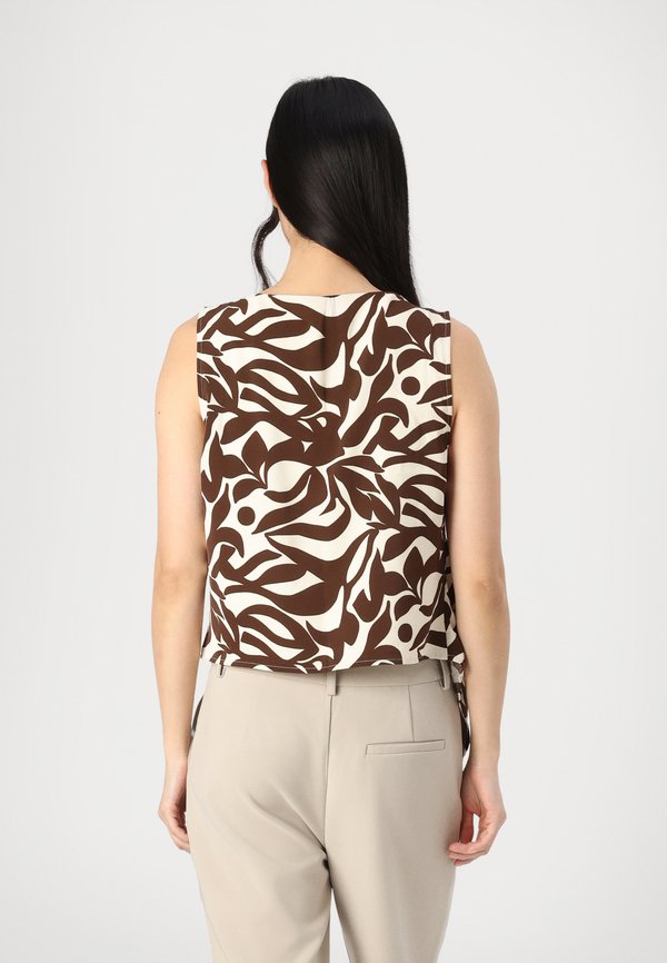 Knotted Scarf Top - Blouse - chicory coffee4