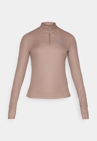 TRAIL MIDLAYER - Langærmet T-shirt - mink brown/phantom flat silver/black