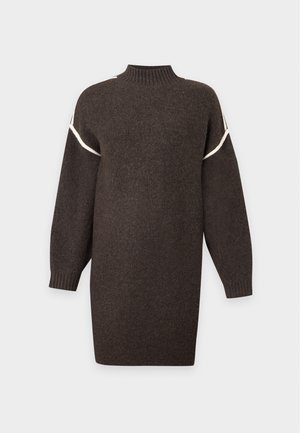 Vero Moda, VMBOOME HIGHNECK PIPING DRESS - Robe pull - chocolate torte melange/birch
