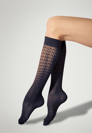 Wolford GRAPHIC PATTERN - Kniestrümpfe - deep night