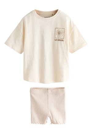 Next REGULAR FIT - SHORT SLEEVE  AND CYCLE SET  - Šortky - ecru sun