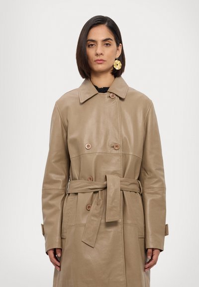 STUDIO ID JACKET - Lederjacke - nappa mud