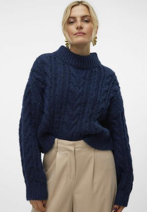 Vero Moda VMDREAM CROP - Pullover - navy blazer