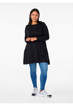 Zizzi, STRICKKLEID AUS BAUMWOLL - Gebreide jurk - black