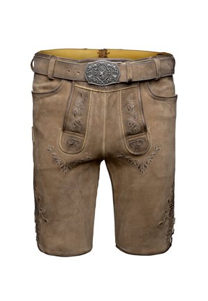 HOPFENSEE - Leather trousers - creme
