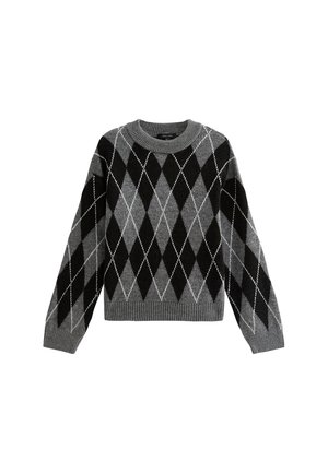 New Look ARGYLE CREW NECK MIDWEIGHT  - Trui - light grey