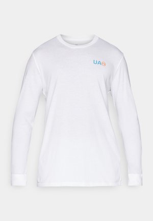 Under Armour WORKWEAR LOGO - Long sleeved top - white/ether blue/blaze orange