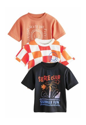 Next REGULAR FIT - SHORT SLEEVE 3 PACK - T-shirt print - mid orange