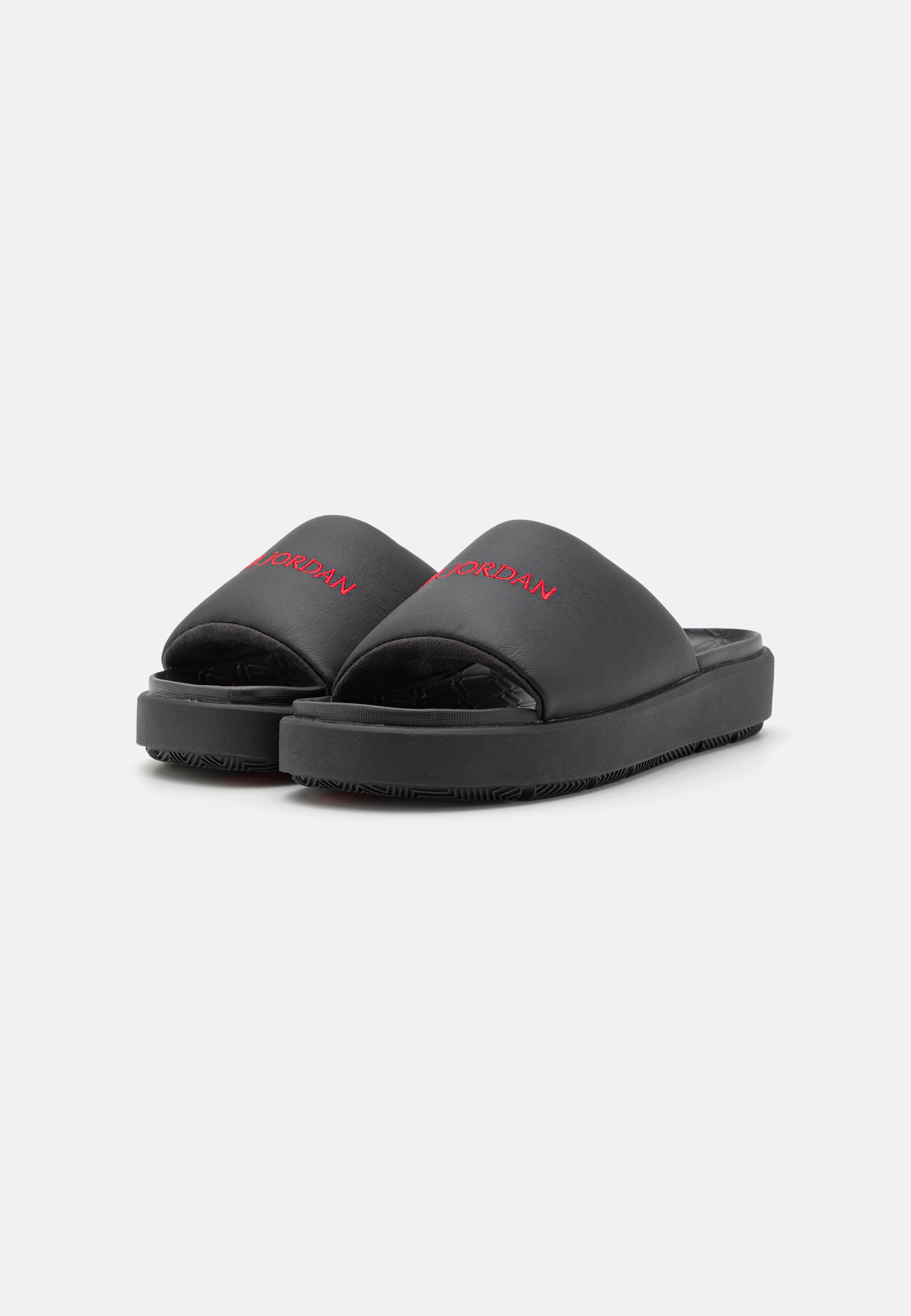 jordan red and black slides