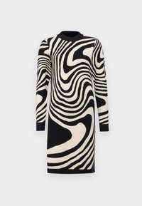 OBJRAY DRESS - Pletené šaty - black/sandshell