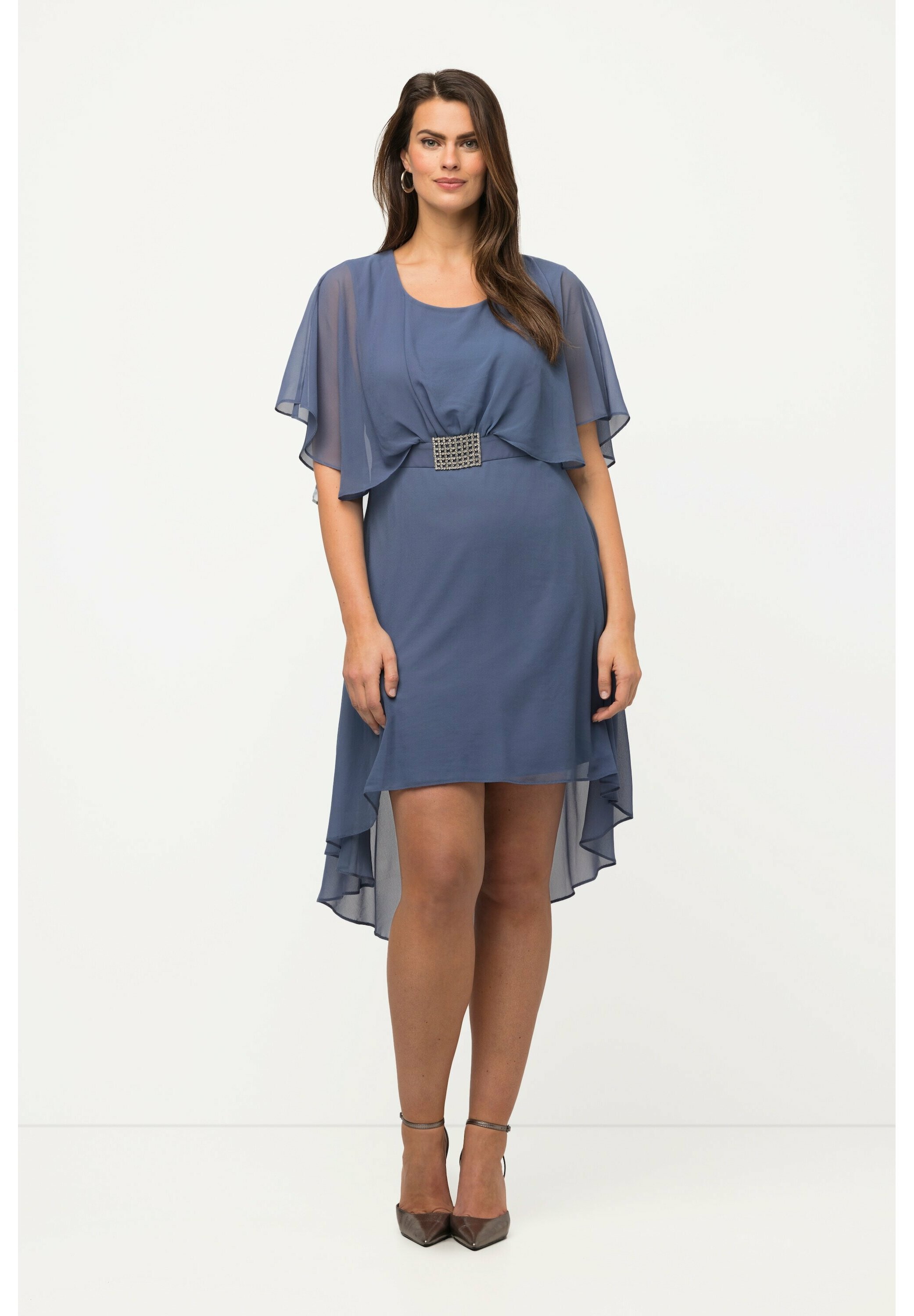 Ulla Popken Abito Swing A Linea A Con Stampa - Girocollo, Comodo Orlo Largo, Vestito Donna
