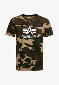 Alpha Industries T-shirt con stampa - black/blue/nero Alpha Industries T-shirt con stampa - black/blue/nero