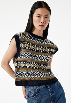 Top - mottled dark blue