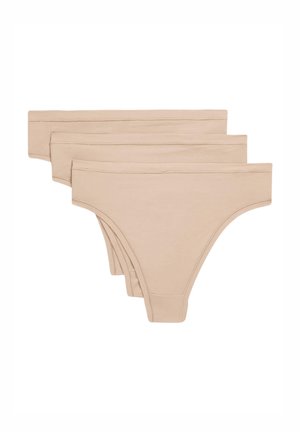 Beige katoenen slips in een verpakking van drie, met een gladde textuur, minimalistisch ontwerp en een mid-rise tailleband.