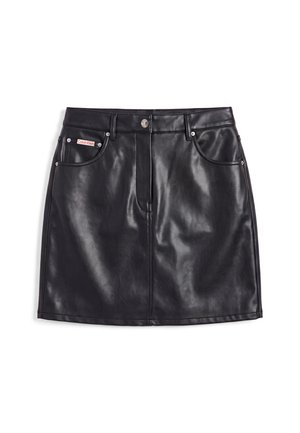 Calvin Klein Jeans, FAUX LEATHER MINI SKIRT - Минипола - black