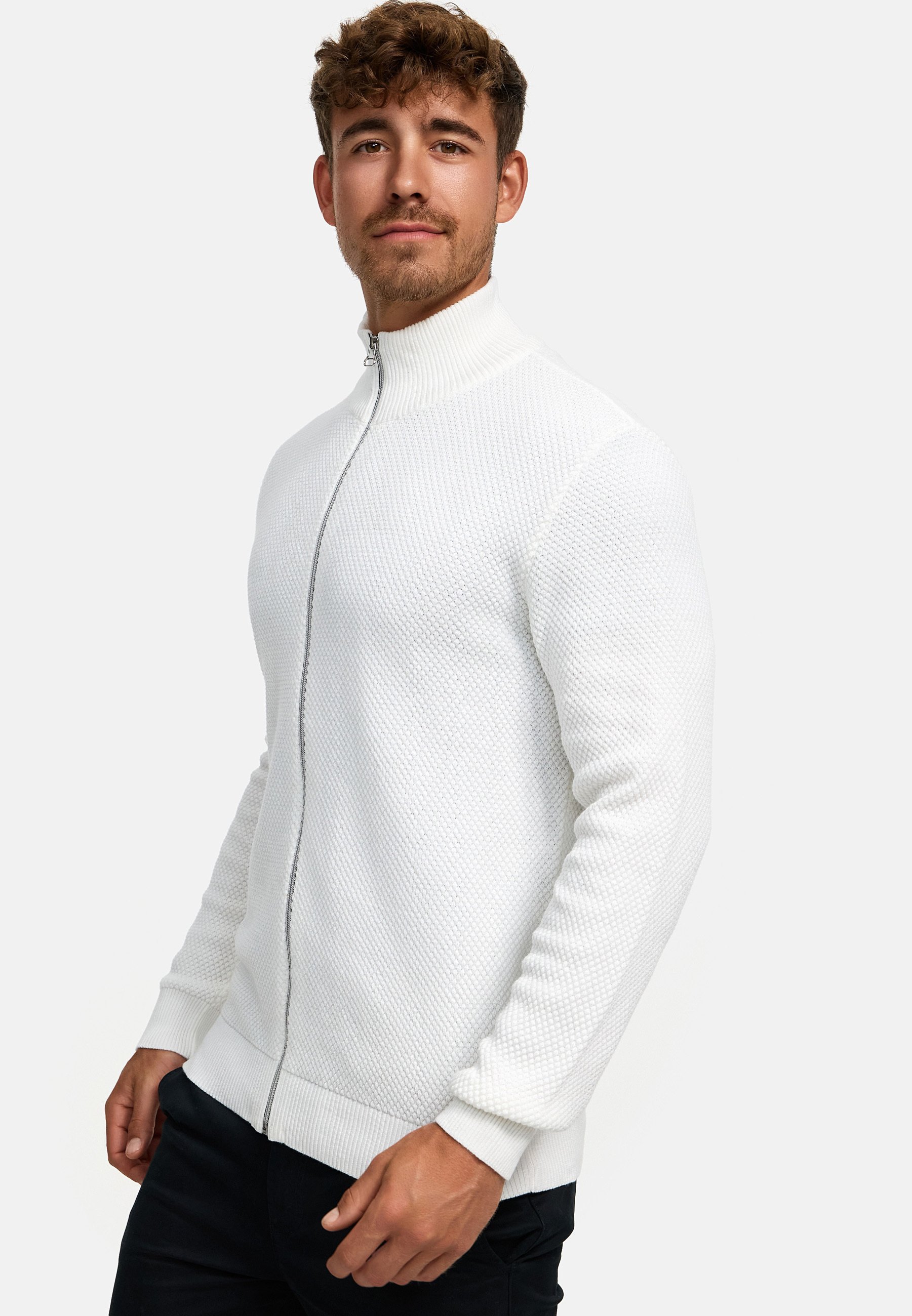 Kronstadt ERIK - Zip-up sweatshirt - snow white/white - Zalando