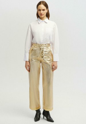 WITH FOIL DETAIL - Jeans straight leg - gold