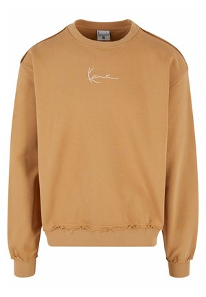 Karl Kani SMALL SIGNATURE DISTRESSED OS CREW - Gornji dio trenirke - sand