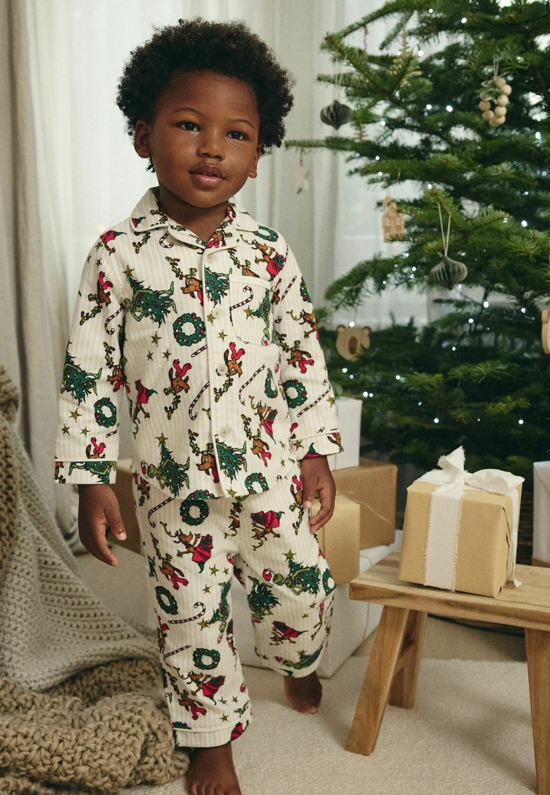 Next REGULAR FIT SINGLE SET - Pyžamová súprava - green ecru cream grinch