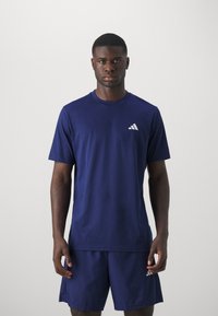 adidas Performance - TRAIN ESSENTIALS - T-skjorte til trening - dark blue/white Miniatyrbilde 1