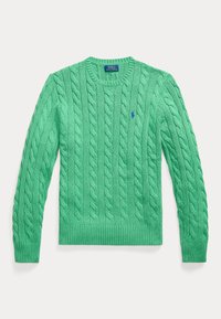 CABLE-KNIT COTTON JUMPER - Pulover - palm green