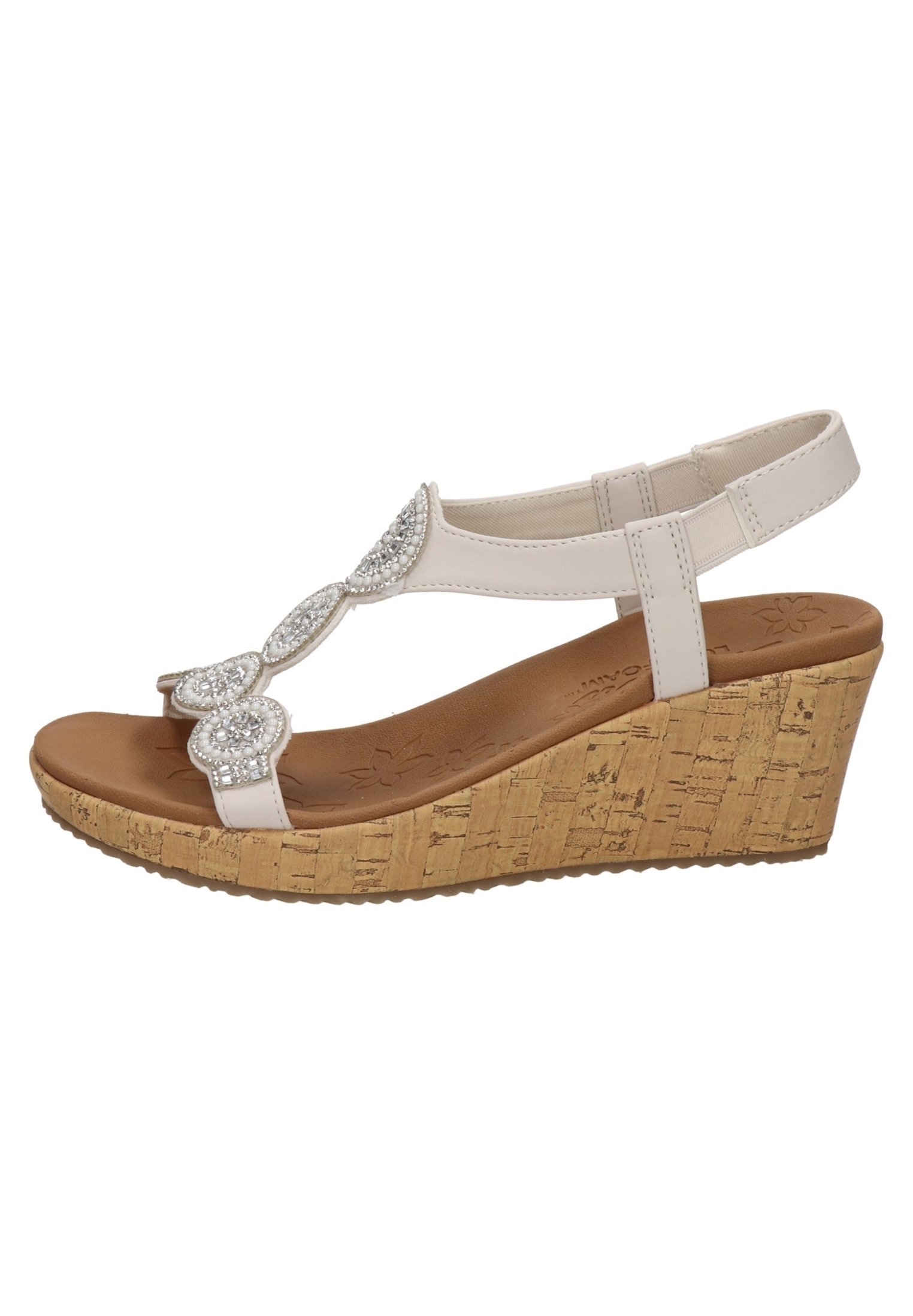 Skechers BEVERLEE - Sandalen met sleehak - wit/crème - Zalando.be