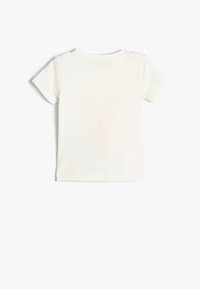 Hvid bomulds T-shirt med korte ærmer og rund halsudskæring, med et enkelt design og minimale sømme, velegnet til afslappet brug.