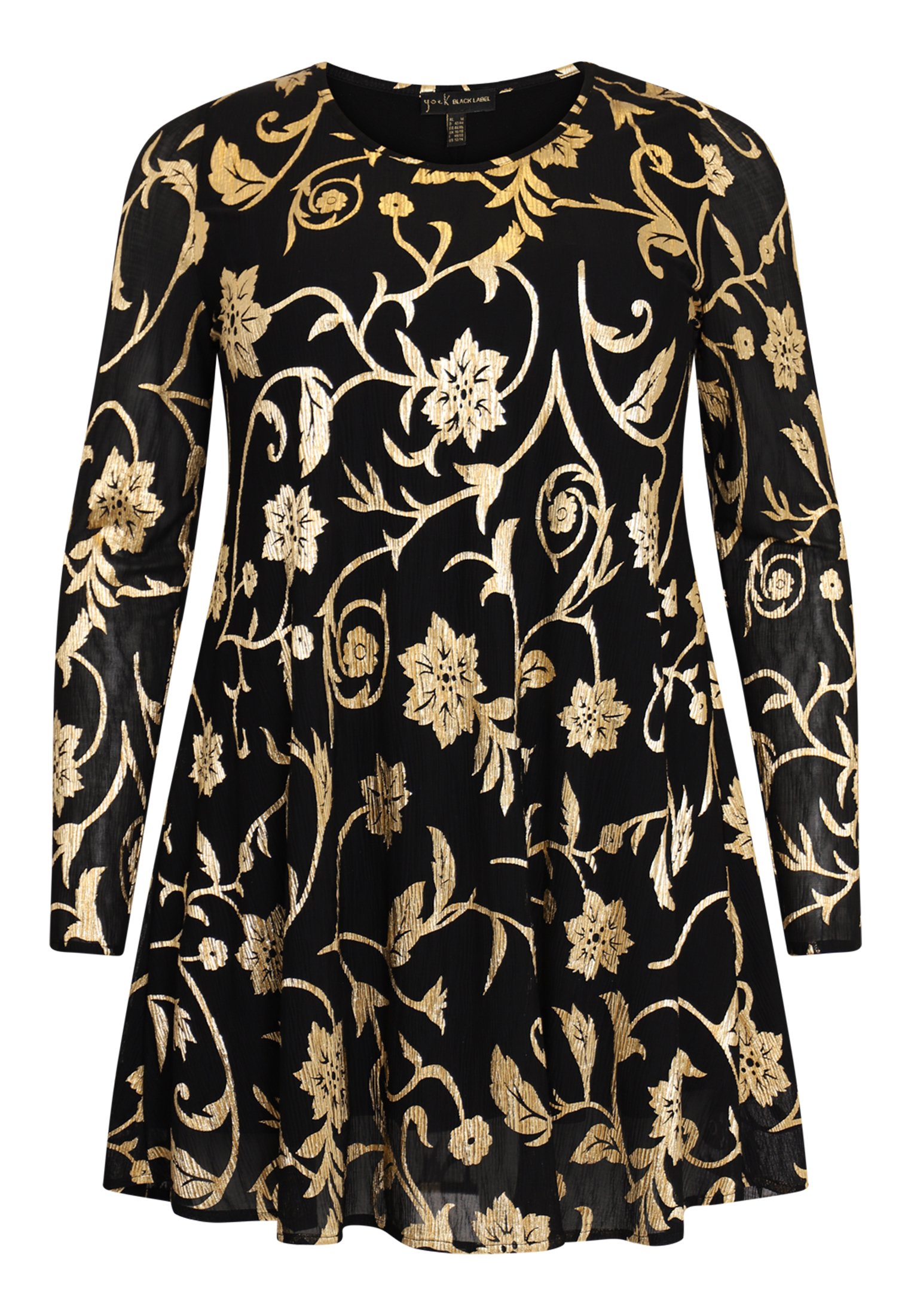 Yoek TUNIC FLORAL PRINT - Longsleeve - black/zwart - Zalando.nl