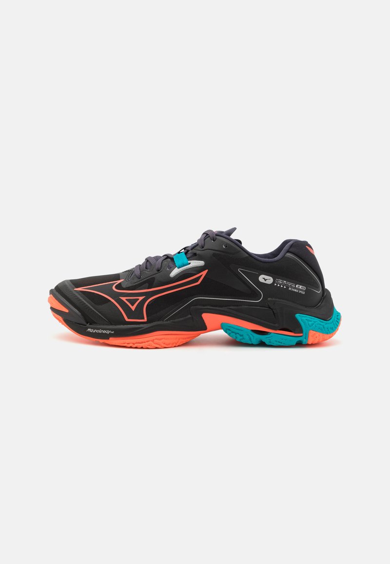 Mizuno - WAVE LIGHTNING Z8 - Volleybalschoenen - black/neon flame/peacock blue, Vergroten