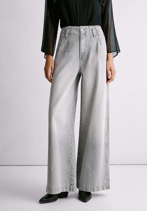 Wide Leg - 10oz grey rigid denim