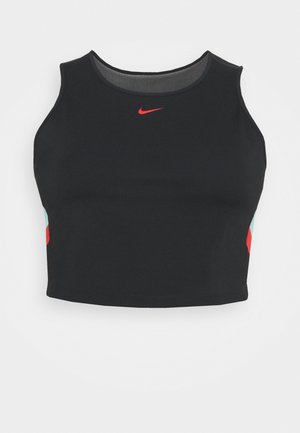 STRIPE CROP TANK PLUS - Top - black/chile red