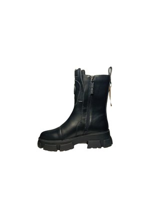 TRANS FIXED- LEAT- CON FIBBIE - Stivaletti con plateau - nero