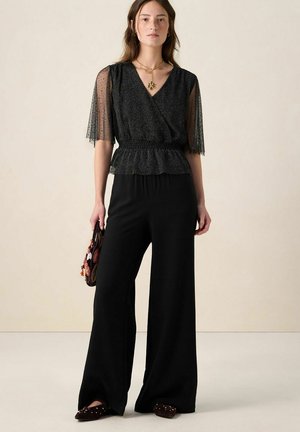 WEITE HIGH WAIST - Broek - schwarz