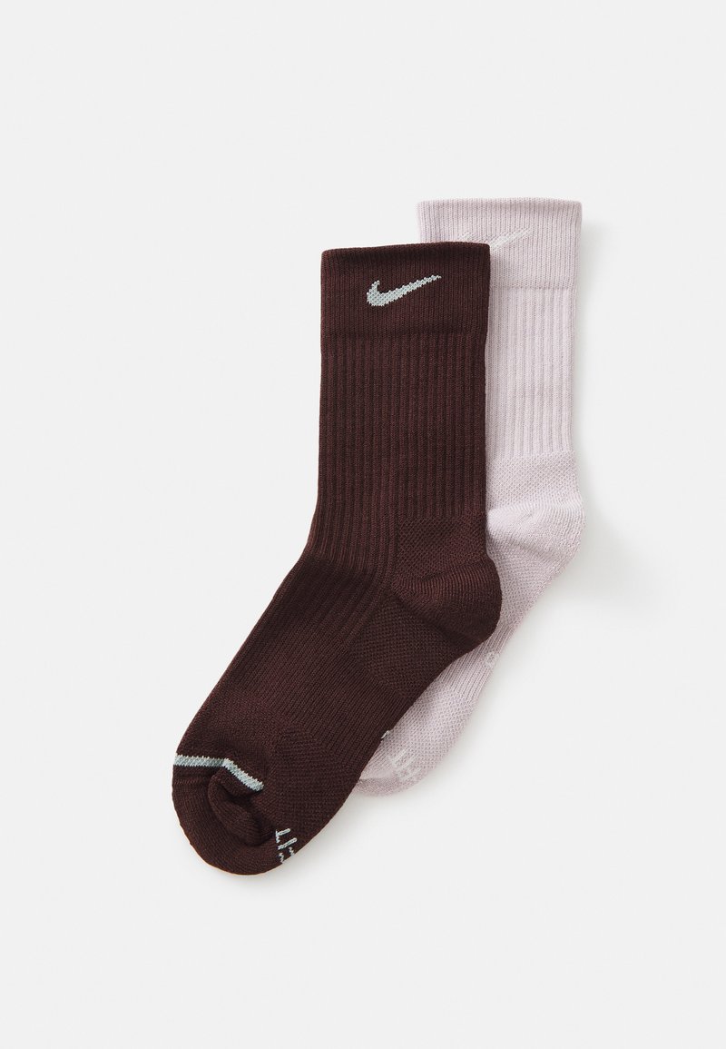 Nike Performance EVERYDAY CREW UNISEX 2 PACK - Sportinės kojinės - earth(mica green)/platinum violet(light bone)