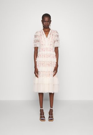 CALATHEA RUFFLE MIDAXI DRESS - Cocktailkleid/festliches Kleid - champagne/multi