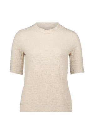 STRUKTUR MIT STEHKRAGEN - T-shirts print - beige