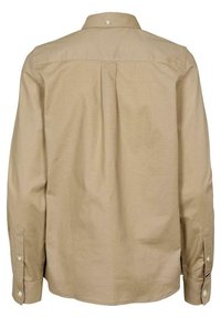 Camicia beige a maniche lunghe con colletto alla francese, piega sul retro e polsini con bottoni. Realizzata in tessuto morbido con una vestibilità comoda.