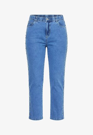 Studio Untold, PEARL STUDDED STRETCH FIT MOM JEANS - Jeans Slim Fit - blue denim