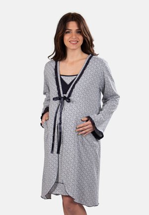 Premamy Accappatoio - grey night blue polka dots