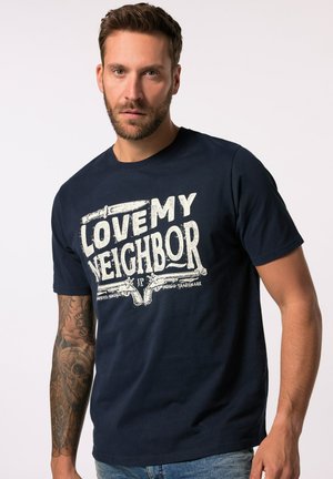 HALBARM GROSSER - Print T-shirt - navy blue