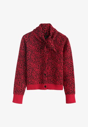 Rockett St George, CARDIGAN WITH SCARF - Cardigan - red animal print