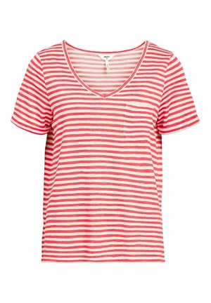 Object OBJTESSI SS V-NECK NOOS - T-shirt basic - paradise pink