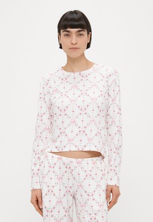 LIQUID COZY LONG SLEEVE SCOOP  - Bluză de pijama - white/red