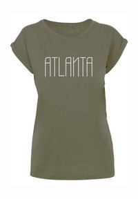 Merchcode ATLANTA EXTENDED SHOULDER - T-shirts med print - olive