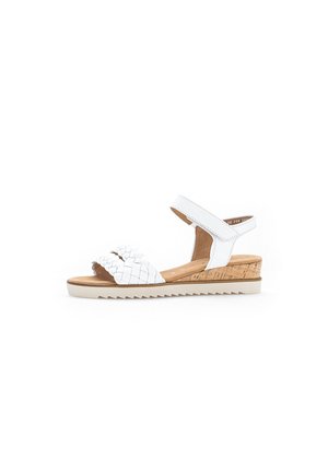 Sandalen met sleehak - weiss