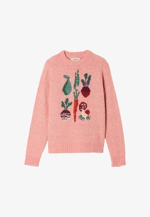FatFace, VEGETABLE KNITTED CREW NECK JUMPER - Striktrøje - pink