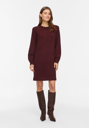 VILA, VINIKOLINA O NECK DRESS - Gebreide jurk - port royale melange