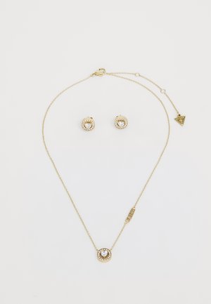 SOLITAIRE HEART STUDS SET - Boucles d'oreilles - yellow gold-coloured